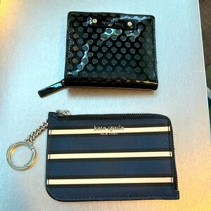 💕 KATE SPADE, Lot of 2 - Black wallet & Blue Card Holder w/ Keychain